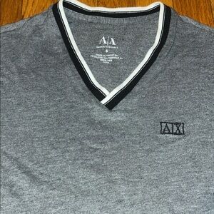 Armani Exchange Charcoal V-Neck Tee